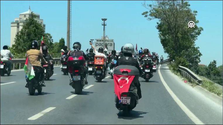 Motosikletlilerden İsrail Başkonsolosluğu önünde ‘soykırım’ protestosu 20